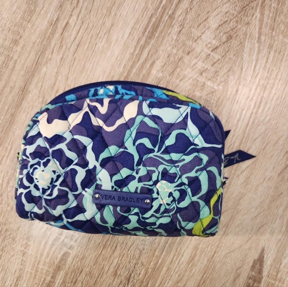 Vera Bradley Quilted Pouch in Blue and Green